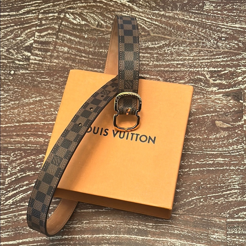 Louis Vuitton Brown Checkered Belt